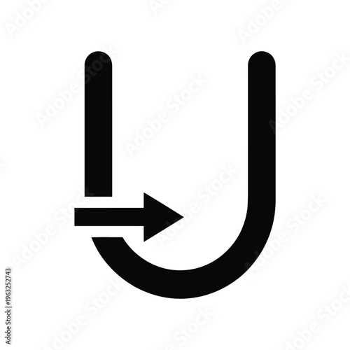U-turn arrow graphic business direction