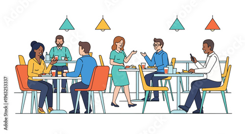 Diverse Colleagues Chatting During Office Lunch Break