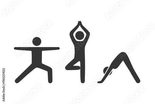 ヨガのポーズをする人物のシルエットアイコン