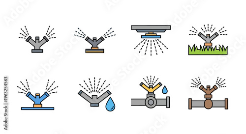 Irrigation sprinkler system components.