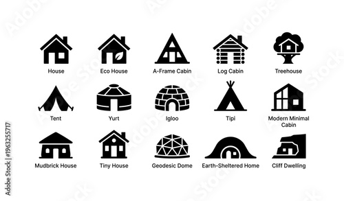 Variety of homes: eco, a-frame, yurt, igloo, and more architectural styles