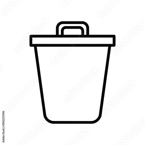 Trash Can Line Art Commercial Icon