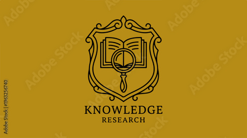 Knowledge Research Logo - Emblem of Learning and Discovery.