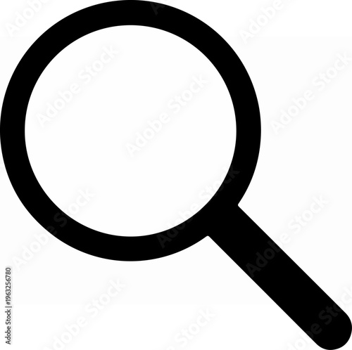 Magnifying glass icon - A simple, clear representation for searching and finding information.