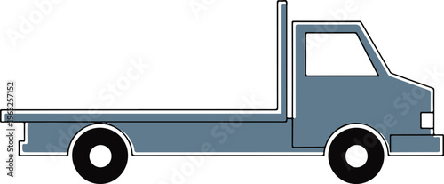 Flatbed truck, vector truck, cargo vehicle, transportation icon