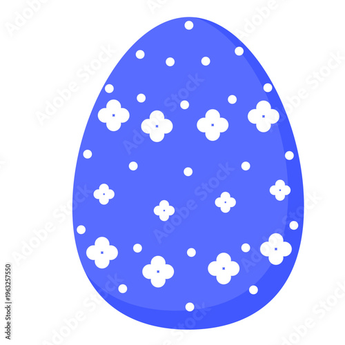 Cute Ornate Egg Icon Isolated on Transparent. Lovely Easter Holiday Mascot. Cartoon Funny Childish Drawn Food for Egg Hunt Family Party. Greeting Card Religion Tradition Symbol Decoration