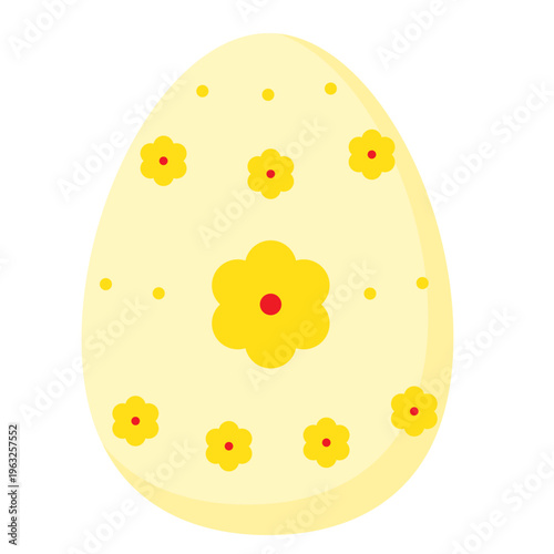 Cute Ornate Egg Icon Isolated on Transparent. Lovely Easter Holiday Mascot. Cartoon Funny Childish Drawn Food for Egg Hunt Family Party. Greeting Card Religion Tradition Symbol Decoration