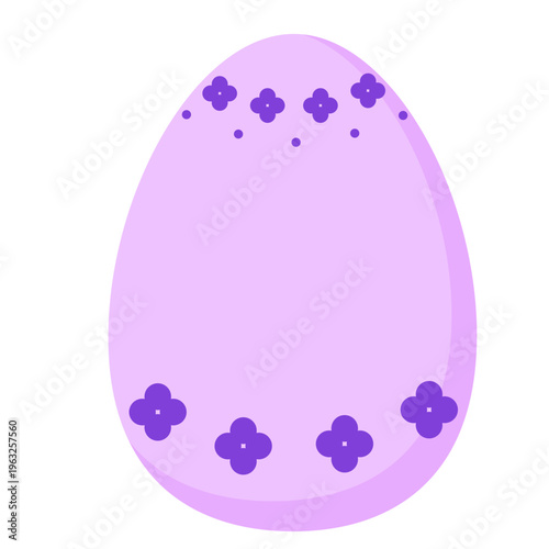 Cute Ornate Egg Icon Isolated on Transparent. Lovely Easter Holiday Mascot. Cartoon Funny Childish Drawn Food for Egg Hunt Family Party. Greeting Card Religion Tradition Symbol Decoration