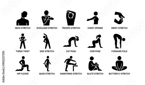 Silhouette exercise guide: stretches and yoga poses for flexibility and relaxation