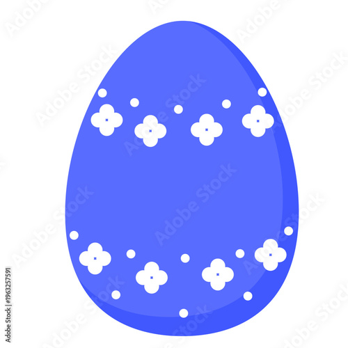 Cute Ornate Egg Icon Isolated on Transparent. Lovely Easter Holiday Mascot. Cartoon Funny Childish Drawn Food for Egg Hunt Family Party. Greeting Card Religion Tradition Symbol Decoration