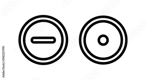 Offline status indicator and dot icons representing disconnected network state or unavailable user presence and system communication symbol
