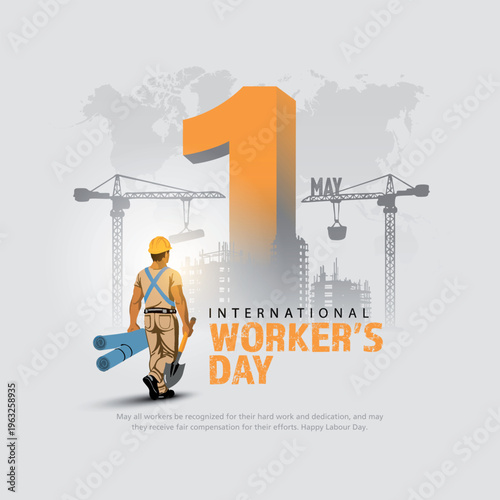 Happy Labour day or international workers day creative vector illustration design for 1st may. labor day and may day celebration.