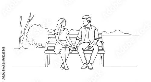 Couple Sitting on a Bench Together 1.