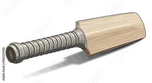 Cricket Bat Handle Closeup View.