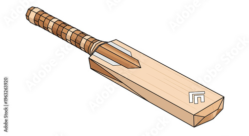 Cricket Bat Sports Equipment Closeup.