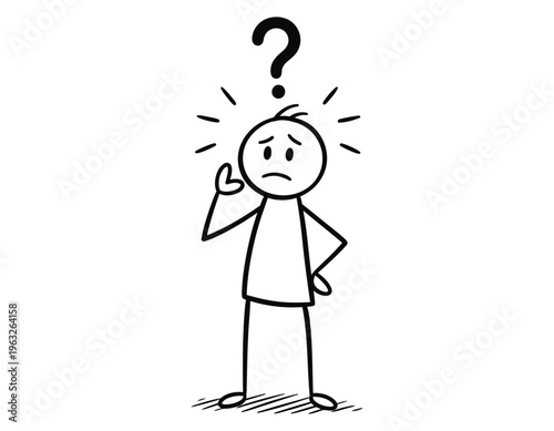 A silhouette of a puzzled person with a question mark above their head