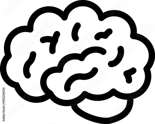 シンプルな脳の線画イラスト