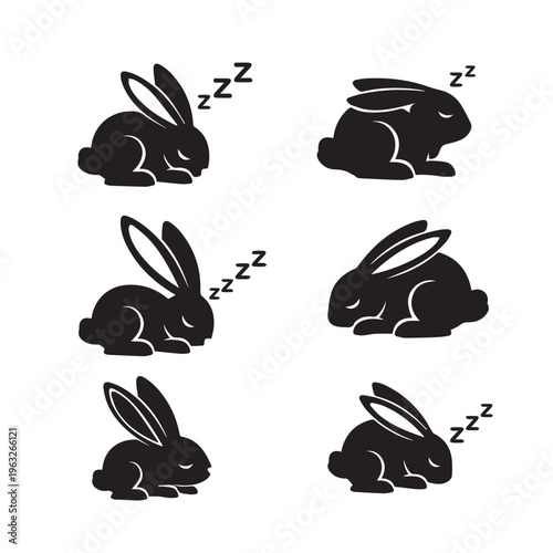 Sleeping figures with zzz symbols showing different sleeping positions Vector