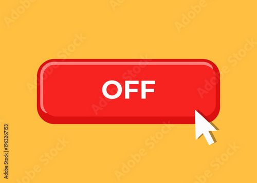 Off button with click
Vector red click button on an orange background