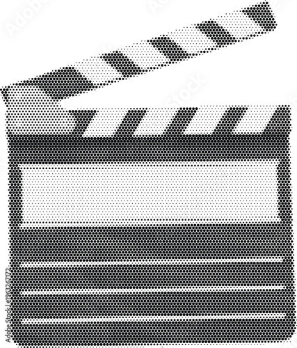 movie clapperboard film production cinema director halftone hollywood media video studio action broadcast entertainment