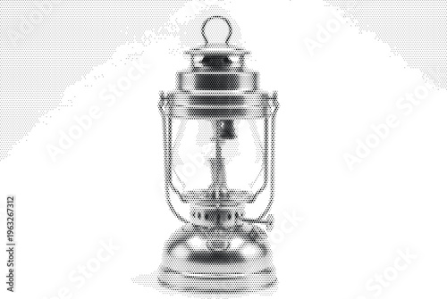 lantern lamp light antique halftone camping vintage outdoor illumination flame kerosene traditional rustic light