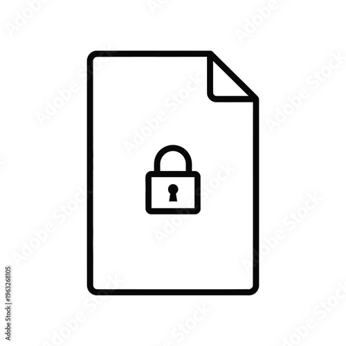 Secure Document Lock Icon Commercial