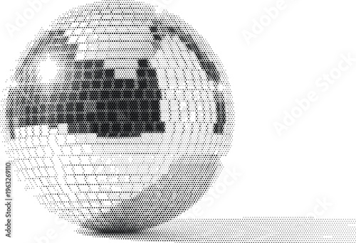 disco ball party dance music halftone club night light reflection entertainment celebration glitter sparkle