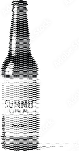 beer bottle alcohol drink halftone beverage glass bar pub celebration liquid craft refreshment party