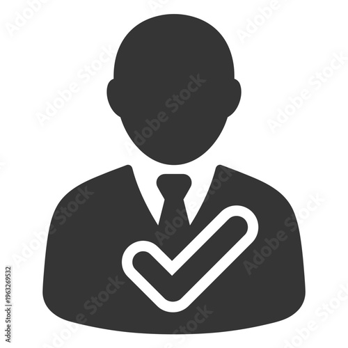 Person with approved check mark icon