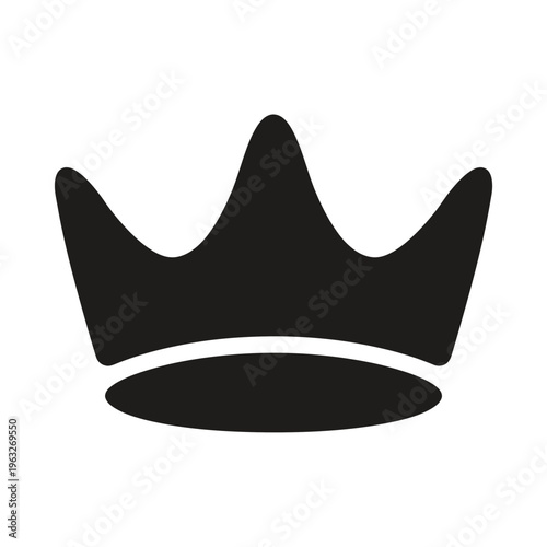 Black crown silhouette icon symbolizing royalty