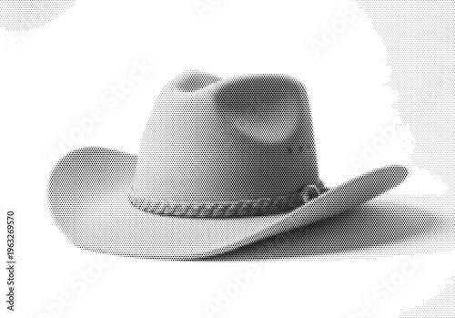 cowboy hat western fashion halftone accessory leather rancher wild west headwear classic american style