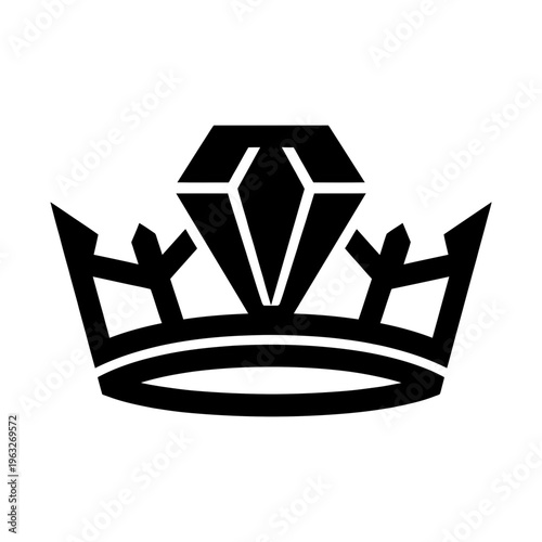 Crown and Diamond Logo Silhouette