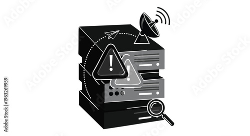 Server Rack Alert. Network Downtime. System Error. Data Security.
