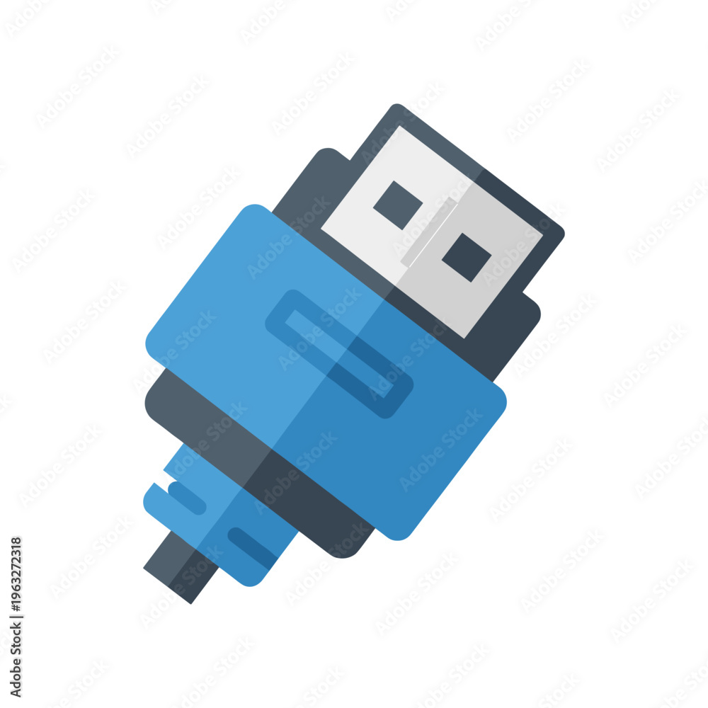 Fototapeta premium usb connector vector illustration, flat design
