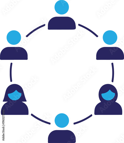 A group of people standing in a circle with their arms outstretched in a meeting together