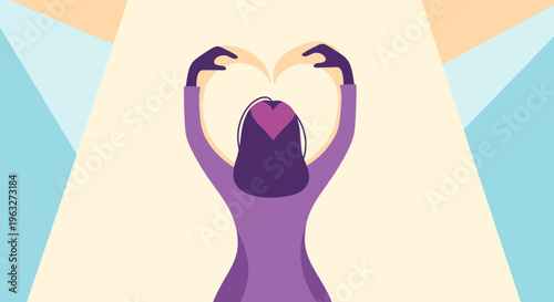 A woman celebrating with arms raised.