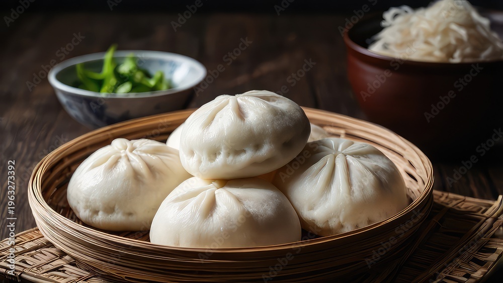 Fototapeta premium Steamed buns soft texture