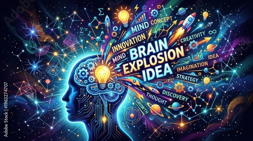 Creative Brain Explosion with Inspiration and Ideas.