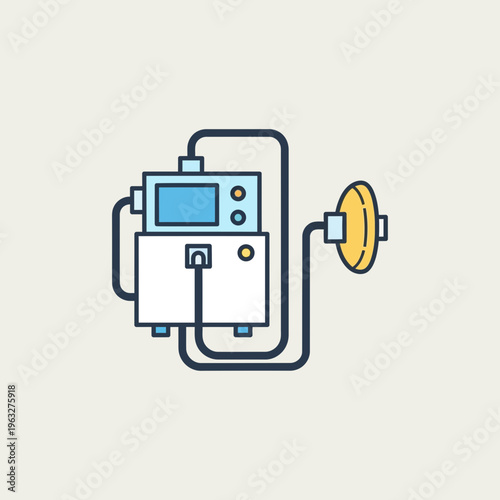 Simple illustration of a medical ventilator.