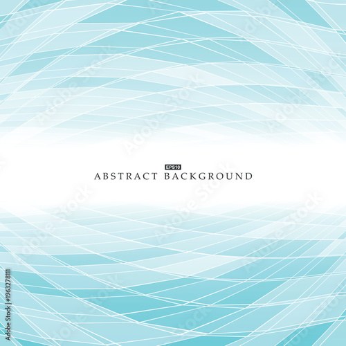 Abstract futuristic digital background with perspective. Blue light copy space - geometric design. Modern banner, poster or presentation template