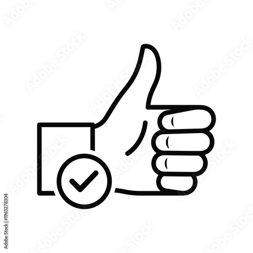 Thumbs Up Approval Icon Vector Commercial Success