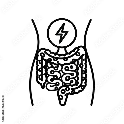 Intestine Pain Icon Medical Concept