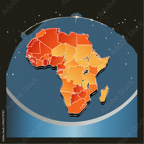 Detailed map of the African continent with country borders.
