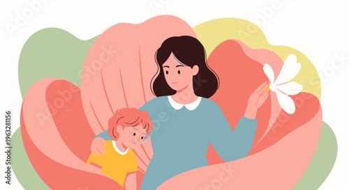 A mother and child enjoying a moment.