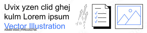 Workflow management, productivity, data analysis, documentation, business growth, teamwork. a checklist, upward trends and image icon. Workflow management and productivity concept