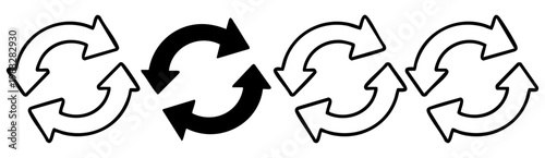 Set Of Circular Refresh Update Reset Arrow Icons Business Process
