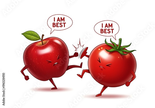 Cartoon Fruits Arguing Who Is Best Illustration