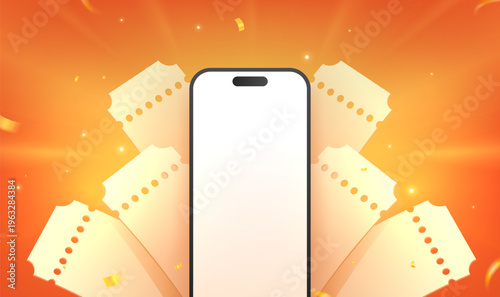 Mobile Commerce Shopping Discount Promotion Illustration