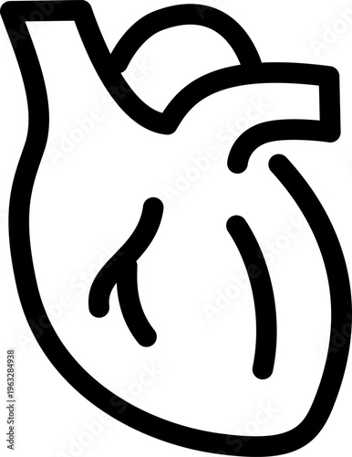 シンプルな心臓の線画イラスト