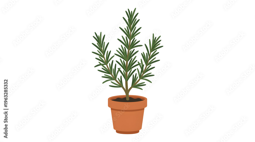 Obraz premium Potted Green Plant with Green Leaves.